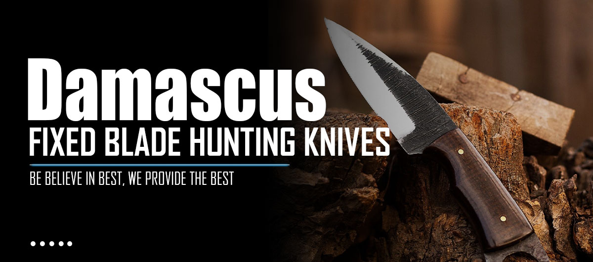 Damascus-Fixed-Blade-Hunting-Knives